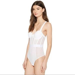 DKNY Sheer Strapless Bodysuit NWOT